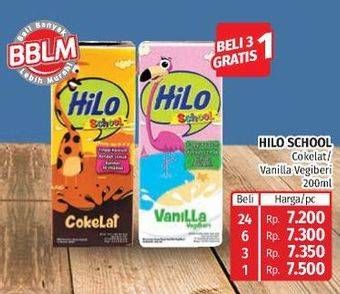 Promo Harga HILO Susu UHT School Chocolate, Vanilla VegiBeri 200 ml - Lotte Grosir