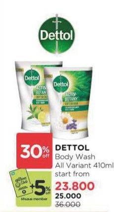 Promo Harga Dettol Body Wash All Variants 410 ml - Watsons