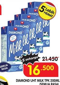 Promo Harga DIAMOND Milk UHT All Variants 200 ml - Superindo