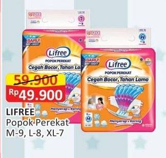 Promo Harga Lifree Popok Perekat Menyerap dan Kering L8, XL7, M9 7 pcs - Alfamart