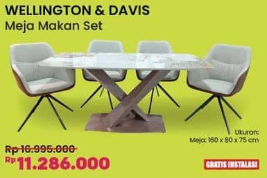 Promo Harga Courts WELLINGTON & DAVIS Meja Makan Set  - COURTS