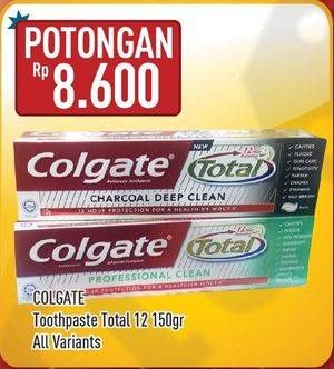 Promo Harga COLGATE Toothpaste Total All Variants 150 gr - Hypermart