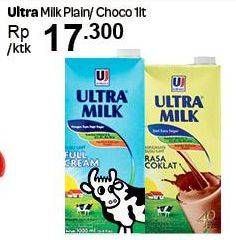 Promo Harga ULTRA MILK Susu UHT Plain, Chocolate 1000 ml - Carrefour