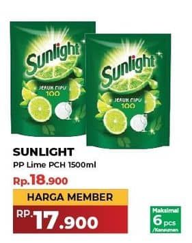 Promo Harga Sunlight Pencuci Piring Jeruk Nipis 100 1500 ml - Yogya