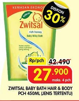 Promo Harga Zwitsal Natural Baby Bath 450 ml - Superindo