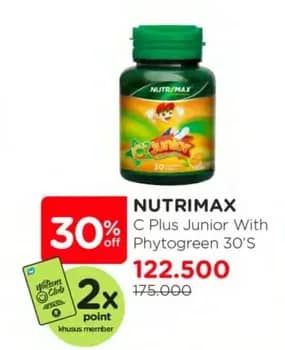 Promo Harga Nutrimax C+ Junior Phytogreen 30 pcs - Watsons