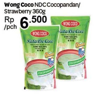 Promo Harga WONG COCO Nata De Coco Cocopandan, Strawberry 360 gr - Carrefour