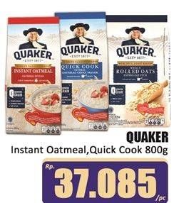 Promo Harga Quaker Oatmeal Instant, Quick Cooking 800 gr - Hari Hari
