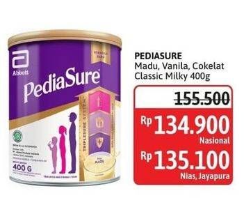 Promo Harga Pediasure Triplesure Madu, Vanila, Cokelat, Classic Milky 400 gr - Alfamidi