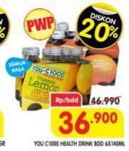 You C1000 Health Drink Vitamin 140 ml Diskon 21%, Harga Promo Rp36.900, Harga Normal Rp46.990