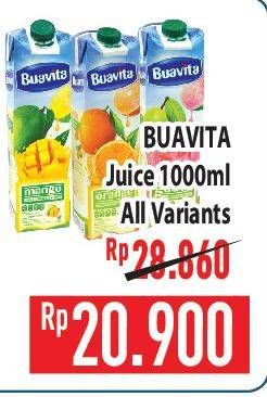 Promo Harga Buavita Fresh Juice All Variants 1000 ml - Hypermart