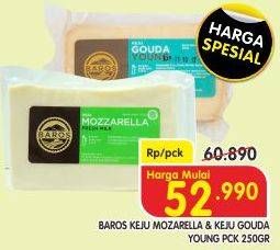Promo Harga BAROS Keju Mozzarella & Gouda Young 250 gr - Superindo