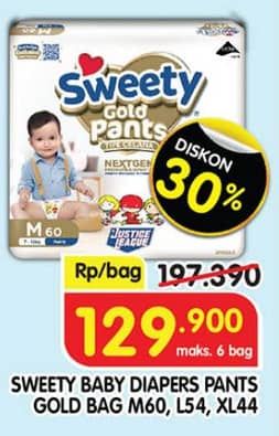 Promo Harga Sweety Gold Pants M60, L54, XL44 44 pcs - Superindo