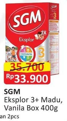 Promo Harga SGM Eksplor 3+ Susu Pertumbuhan Madu, Vanila 400 gr - Alfamart