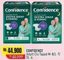 Promo Harga Confidence Adult Classic Night Ekstra Serap & Kering L7, M8, XL6 6 pcs - Alfamart
