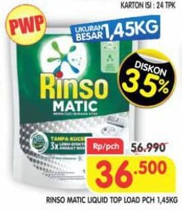 Promo Harga Rinso Detergent Matic Liquid Top Load 1450 ml - Superindo