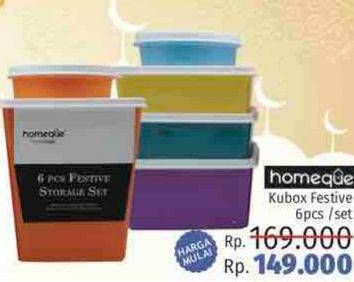 Promo Harga HOMEQUE Kubox Sealware 6 pcs - LotteMart
