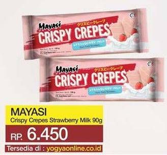 Promo Harga MAYASI Crispy Crepes Strawberry Milk 100 gr - Yogya