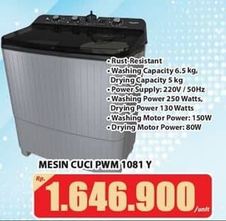 Promo Harga Polytron PWM 1081Y Mesin Cuci 2 Tabung  - Hari Hari