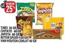 Promo Harga Taro, Chitato, Japota, Ritter Sport, Van Houten Coklat  - Hypermart