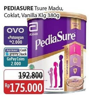 Promo Harga Pediasure Triplesure Madu, Cokelat, Vanila 400 gr - Alfamidi