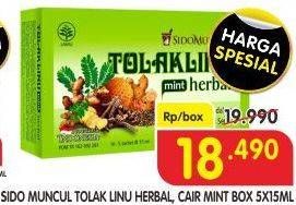 Promo Harga SIDO MUNCUL Tolak Linu Obat Herbal Mint per 5 sachet 15 ml - Superindo