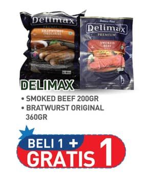 Promo Harga Delimax Smoked Beef/Bratwurst  - Hypermart