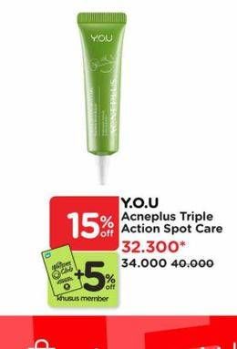 Promo Harga YOU AcnePlus Triple Action Spot Care 15 gr - Watsons