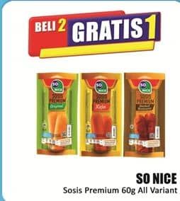 Promo Harga So Nice Sosis Siap Makan Premium All Variants 60 gr - Hari Hari