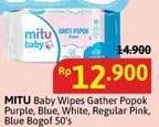 Promo Harga Mitu Baby Wipes Ganti Popok Blue Charming Lily, Pink Sweet Rose, Purple Playful Fressia, White Lively Vanilla 50 pcs - Alfamidi