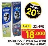 Promo Harga DARLIE Toothpaste All Shiny, All Variants 140 gr - Superindo