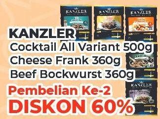 Promo Harga KANZLER Cocktail/Cheese Frank/Beef Bockwurst  - Yogya
