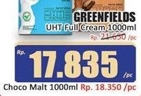 Promo Harga Greenfields UHT Choco Malt 1000 ml - Hari Hari