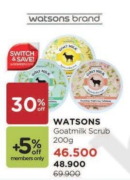 Promo Harga WATSONS Goat Milk Body Scrub 200 gr - Watsons