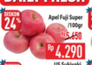 Promo Harga Apel Fuji Super per 100 gr - Hypermart