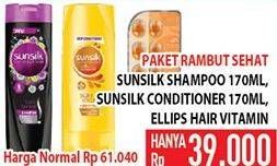 Promo Harga Sunsilk Shampoo + Conditioner + Ellips Hair Vitamin  - Hypermart