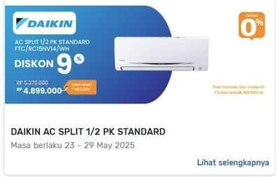 Promo Harga Daikin FTC/RC15NV14 Air Conditioner  - Electronic City