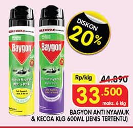 Promo Harga Baygon Insektisida Spray 600 ml - Superindo