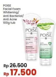 Promo Harga Poise Facial Foam Luminous White, Anti Bacterial, Anti Acne 100 ml - Indomaret