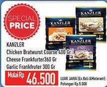 Promo Harga KANZLER Chicken Bratwurst 400gr / Frankfurter Cheese 360gr/ Garlic 300gr  - Hypermart