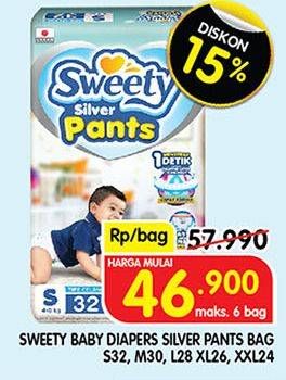 Promo Harga Sweety Silver Pants L28, S32, M30, XXL24, XL26 24 pcs - Superindo