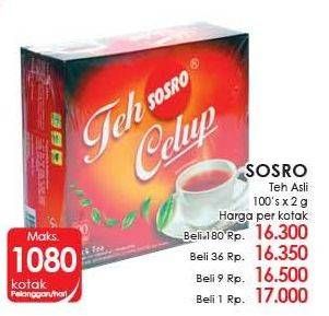 Promo Harga SOSRO Teh Celup per 100 pcs 2 gr - LotteMart