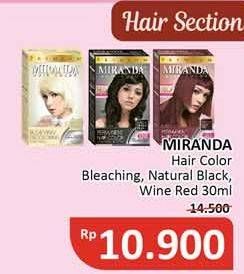 Promo Harga MIRANDA Hair Color MC6 Bleaching, MC1 Natural Black, MC10 Wine Red 30 ml - Alfamidi