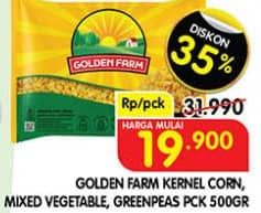 Promo Harga Golden Farm Corn Kernel/Mixed Vegetable/Greenpeas  - Superindo