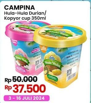 Promo Harga Campina Hula Hula Kopyor, Durian 350 ml - Indomaret