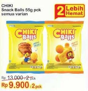 Promo Harga CHIKI BALLS Chicken Snack All Variants per 2 pouch 55 gr - Indomaret