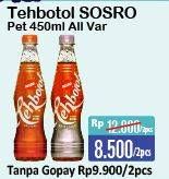 Promo Harga SOSRO Teh Botol All Variants per 2 botol 450 ml - Alfamart