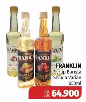 Promo Harga FRANKLIN Syrup Barista All Variants 650 ml - Lotte Grosir