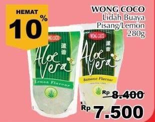 Promo Harga WONG COCO Aloe Vera Pisang, Lemon 200 gr - Giant