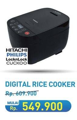 Promo Harga HITACHI / PHILIPS / LOCKNLOCK / CUCKOO Digital RIce Cooker  - Hypermart
